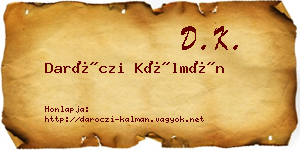 Daróczi Kálmán névjegykártya