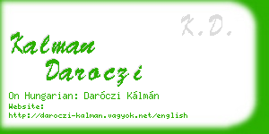 kalman daroczi business card