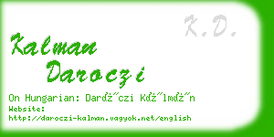 kalman daroczi business card